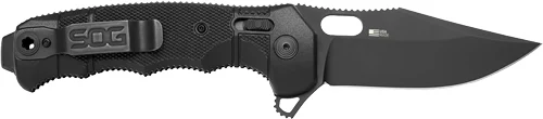 SOG KNIFE SEAL XR BLACK CRKTE - 3.9" PLN EDGE FLDR BLACK USA - Image 3