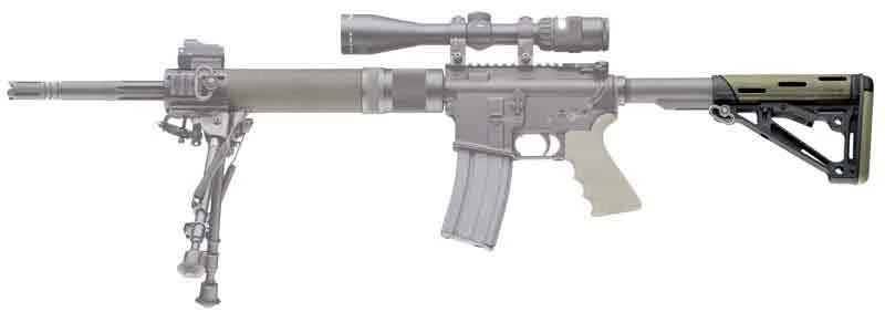 HOGUE AR-15 COLLAPSIBLE STOCK - OD GREEN RUBBER COMMERCIAL - Image 2