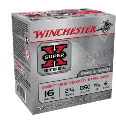 WINCHESTER XPERT STEEL 16GA - 2.75" 15/16OZ #6 25RD 10BX/CS