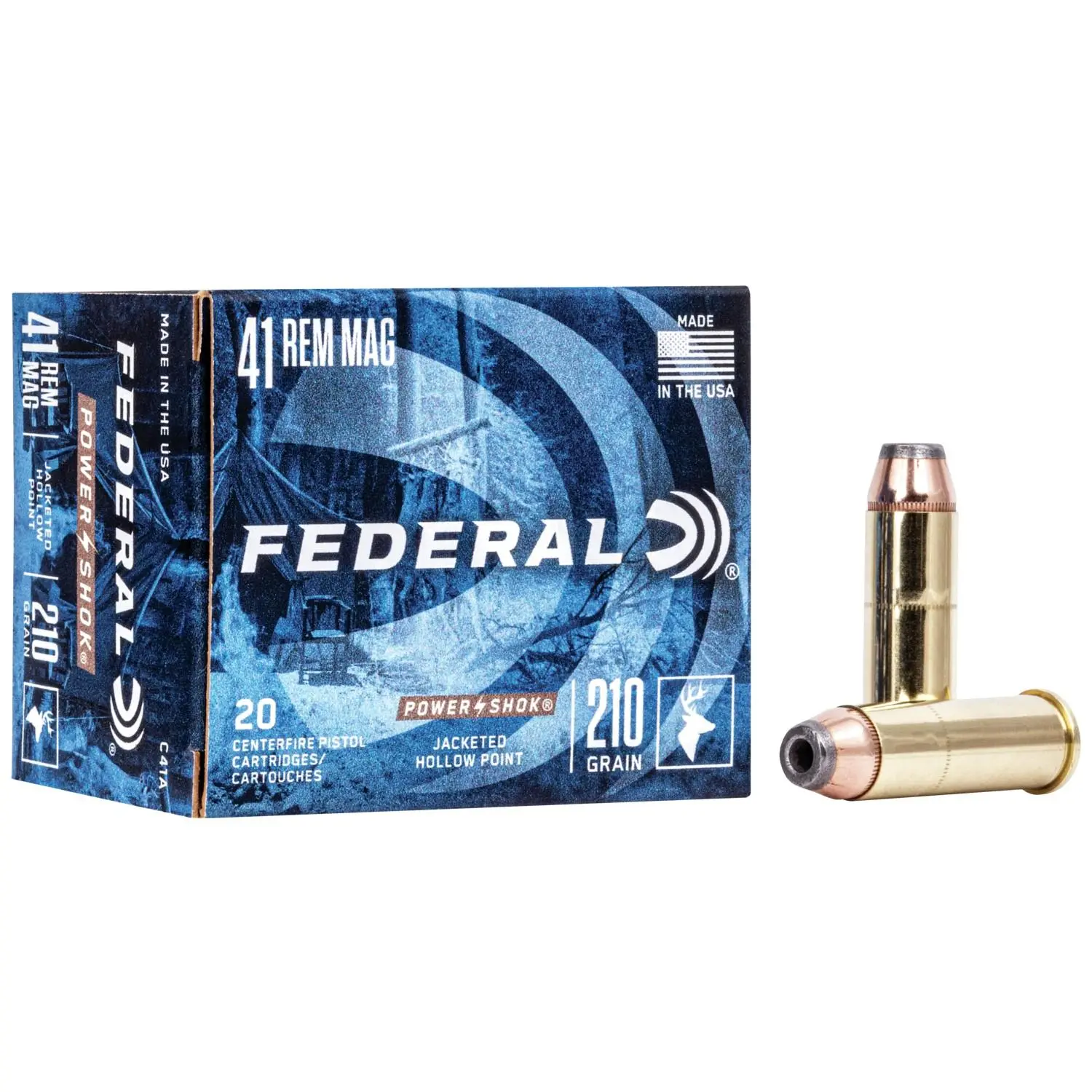 FEDERAL Power-shok Handgun Ammunition .41 Mag 210 Gr Jhp 1230 Fps 20/box