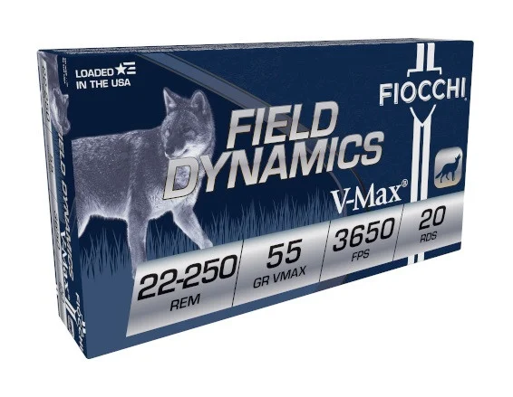 Fiocchi 22-250 Remington Extrema Ammunition FI22250HVD 55 Grain V-MAX 20 Rounds cchi 22-250 Remington Extrema Ammunition FI22250HVD 55 Grain V-MAX 20 Rounds Ammo