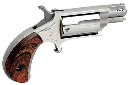 NAA MINI-REVOLVR 22WMR 1-1/8" - PORTED S/S MATTE WOOD