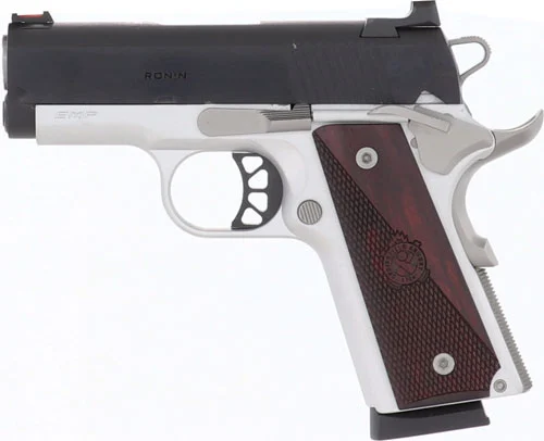 SPRINGFIELD 1911 RONIN 9MM 3" - 9RD SS/BLUED WOOD GRIPS - Image 2