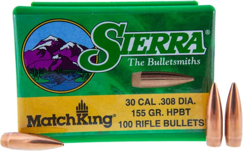 SIERRA BULLETS .30 CAL .308 - 155GR HP-BT MATCH 100CT - Image 2