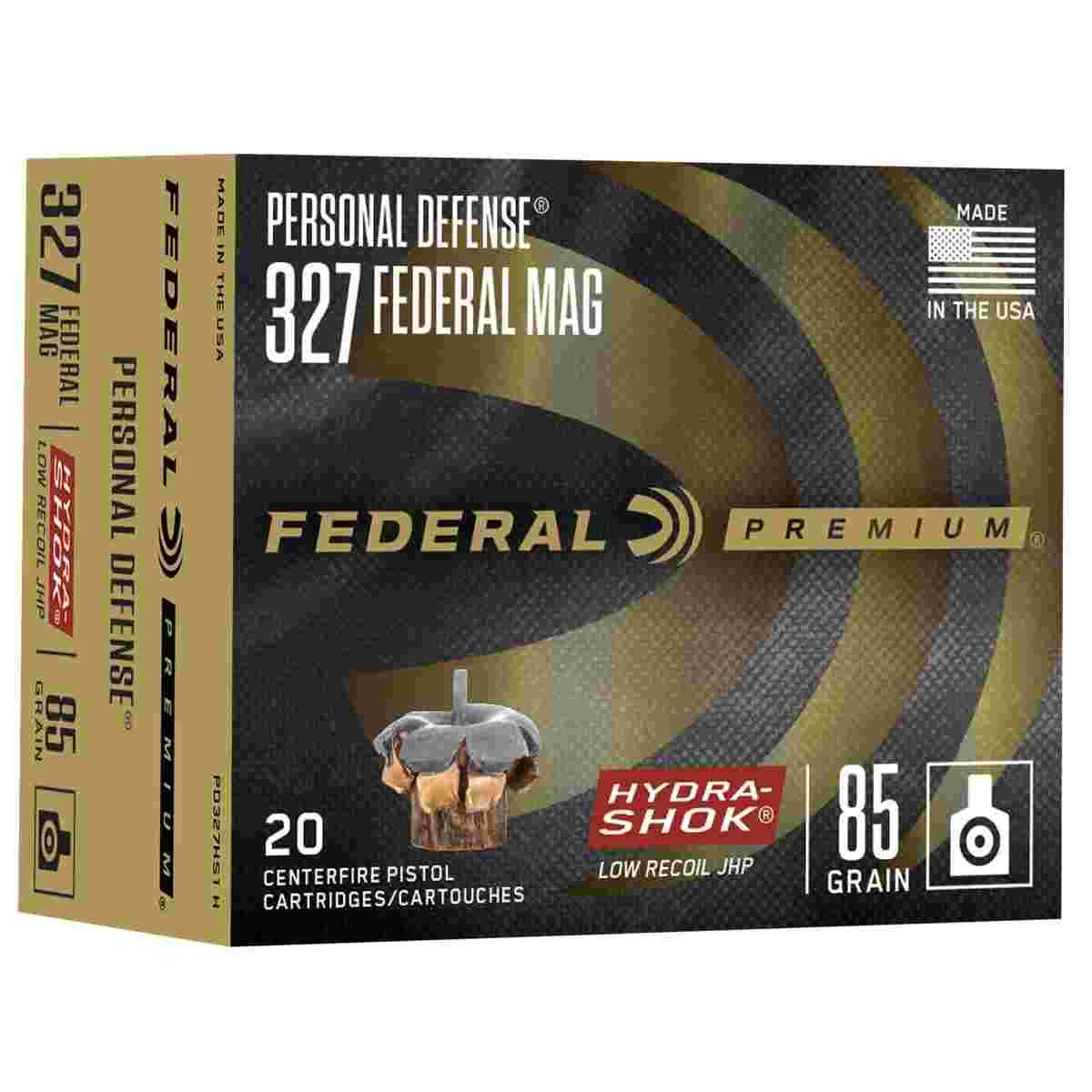 FEDERAL Premuim Personal Defense Handgun Ammunition .327 Mag 85 Gr Jhp 1400 Fps 20/box