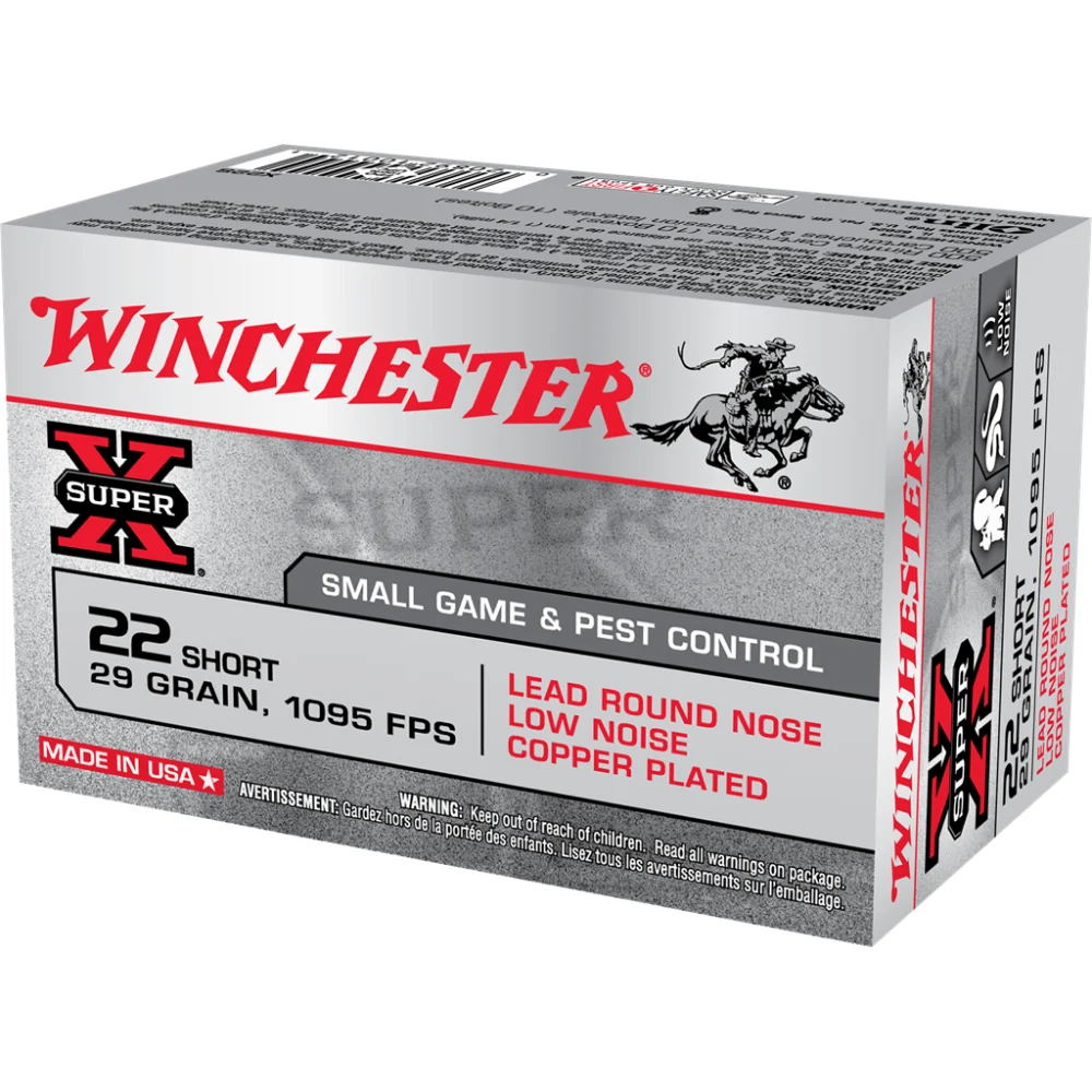 WINCHESTER Super-x Rimfire Ammunition .22 Short 29 Gr. Ps 1095 Fps 50/ct