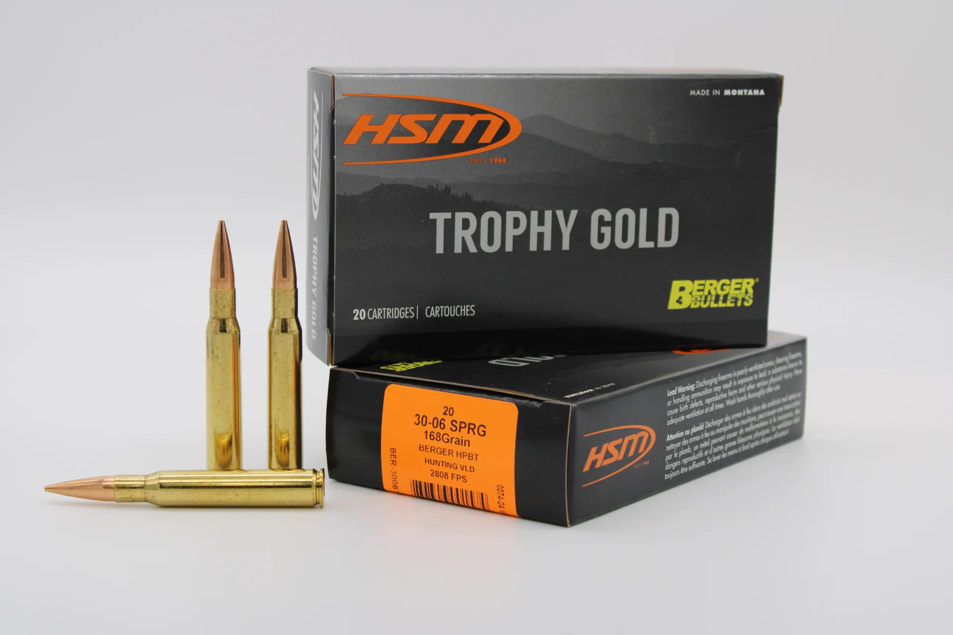  AMMUNITION 30-06 SPRG 168GR BERGER HNT 20RD BOX 20 BOXES PER CASE Ammo