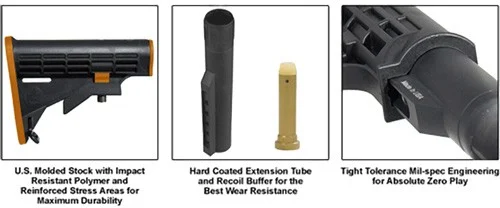 UTG STOCK ASSEMBLY AR-15 BLACK - 6 POSITION MIL-SPEC - Image 5