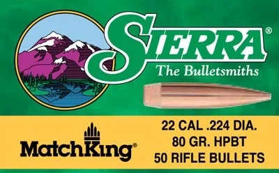 SIERRA BULLETS .22 CAL .224 - 80GR HPBT 50CT - Image 2